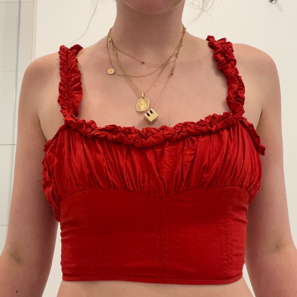 Free People Ruffle Crop Top